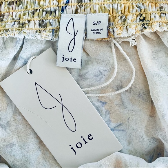 Joie Off the Shoulder Swiss Dot Top - Yellow Floral - Picture 7 of 9